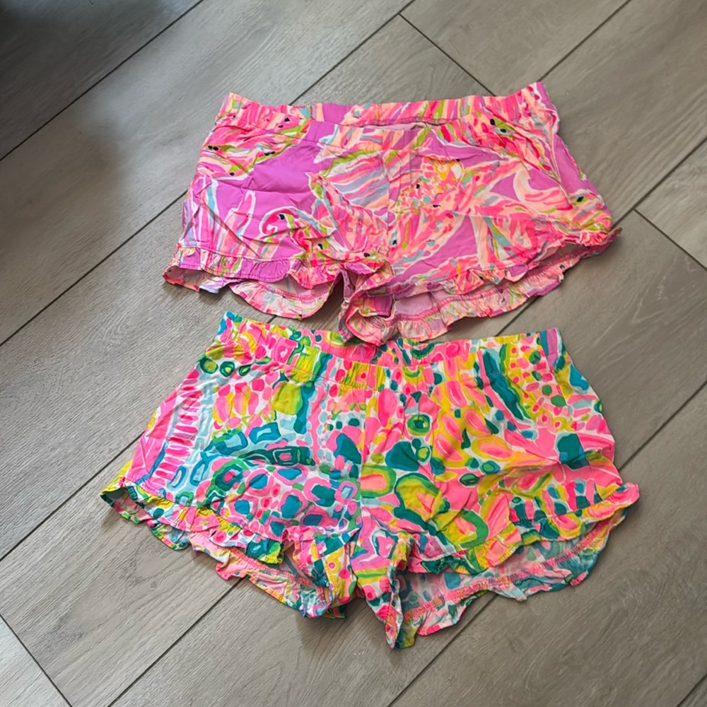GUC Lilly Pulitzer Kya Ruffle beach shorts bundle size S
